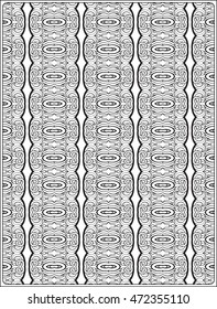 Ornamental pattern  Antistress relaxation Coloring book for adult and older children. Outline drawing coloring page.  Vector illustration. 