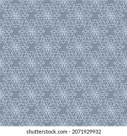 Ziermuster. Das Muster ist im arabischen Stil in Blau gehalten.
