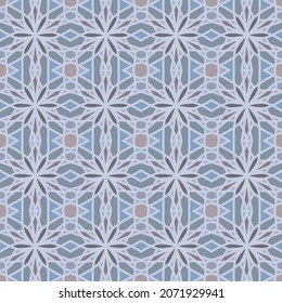 Ornamental pattern. The pattern is in the Arabic style in shades of blue.