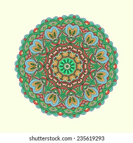 Ornamental pattern, background with many details. Oriental colorful traditional ornament. Vector illustration.
