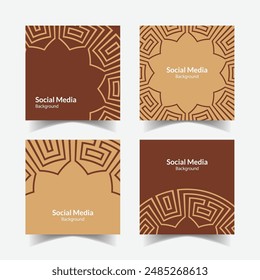 Ornamental pattern background square template design