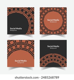 Ornamental pattern background square template design