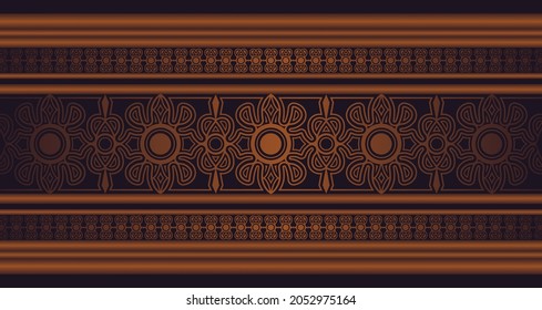 plantilla de diseño de borde de patrón ornamental