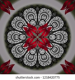 Ornamental pattern can be used for wallpaper, web page background, surface textures. Ornamental pattern with flowers. Vector ornate zentangle texture, endless pattern with abstract flowers.