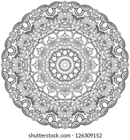 Ornamental pattern circle. Lace round