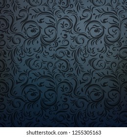 Ornamental pattern. Dark charcoal gothic style.