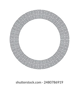 Ornamental pattern design circle frame. Ornamental Circular Knot Pattern. Border pattern design