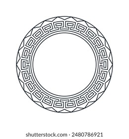 Ornamental pattern design circle frame. Ornamental Circular Knot Pattern. Border pattern design