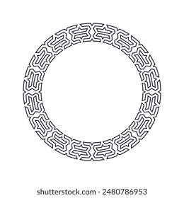 Ornamental pattern design circle frame. Ornamental Circular Knot Pattern. Border pattern design