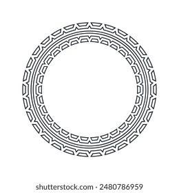 Ornamental pattern design circle frame. Ornamental Circular Knot Pattern. Border pattern design