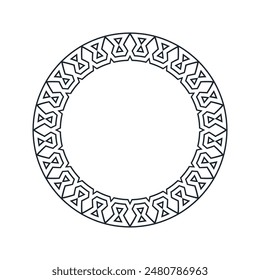 Ornamental pattern design circle frame. Ornamental Circular Knot Pattern. Border pattern design