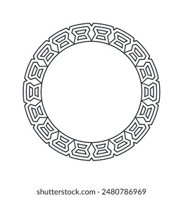 Ornamental pattern design circle frame. Ornamental Circular Knot Pattern. Border pattern design