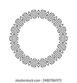 Ornamental pattern design circle frame. Ornamental Circular Knot Pattern. Border pattern design