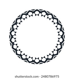 Ornamental pattern design circle frame. Ornamental Circular Knot Pattern. Border pattern design