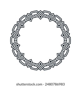 Ornamental pattern design circle frame. Ornamental Circular Knot Pattern. Border pattern design