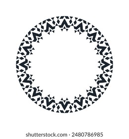 Ornamental pattern design circle frame. Ornamental Circular Knot Pattern. Border pattern design
