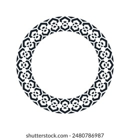 Ornamental pattern design circle frame. Ornamental Circular Knot Pattern. Border pattern design