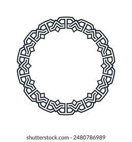 Ornamental pattern design circle frame. Ornamental Circular Knot Pattern. Border pattern design