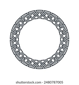 Ornamental pattern design circle frame. Ornamental Circular Knot Pattern. Border pattern design