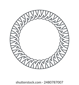 Ornamental pattern design circle frame. Ornamental Circular Knot Pattern. Border pattern design