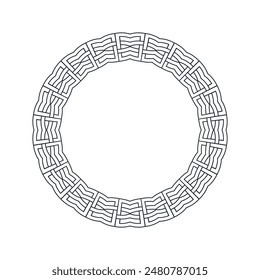 Ornamental pattern design circle frame. Ornamental Circular Knot Pattern. Border pattern design