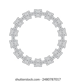 Ornamental pattern design circle frame. Ornamental Circular Knot Pattern. Border pattern design