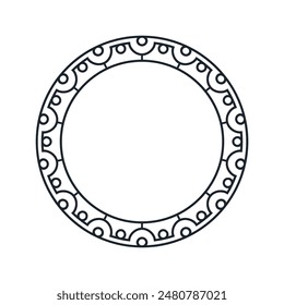 Ornamental pattern design circle frame. Ornamental Circular Knot Pattern. Border pattern design
