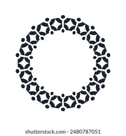 Ornamental pattern design circle frame. Ornamental Circular Knot Pattern. Border pattern design