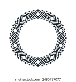 Ornamental pattern design circle frame. Ornamental Circular Knot Pattern. Border pattern design