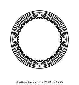 Ornamental pattern design circle frame. Ornamental Circular Knot Pattern. Border pattern design