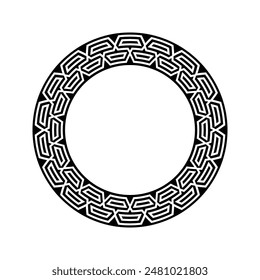 Ornamental pattern design circle frame. Ornamental Circular Knot Pattern. Border pattern design