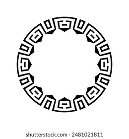 Ornamental pattern design circle frame. Ornamental Circular Knot Pattern. Border pattern design