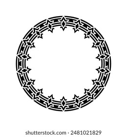 Ornamental pattern design circle frame. Ornamental Circular Knot Pattern. Border pattern design