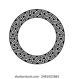 Ornamental pattern design circle frame. Ornamental Circular Knot Pattern. Border pattern design
