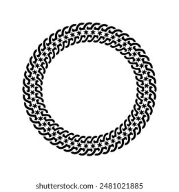 Ornamental pattern design circle frame. Ornamental Circular Knot Pattern. Border pattern design