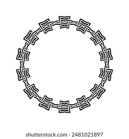 Ornamental pattern design circle frame. Ornamental Circular Knot Pattern. Border pattern design