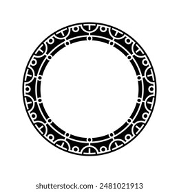 Ornamental pattern design circle frame. Ornamental Circular Knot Pattern. Border pattern design
