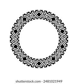 Ornamental pattern design circle frame. Ornamental Circular Knot Pattern. Border pattern design