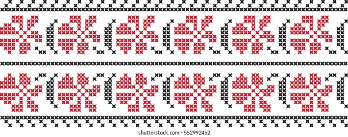 ornamental pattern embroidered roses cross national