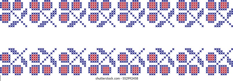 ornamental pattern embroidered roses cross national