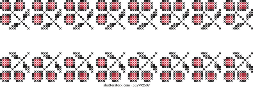 ornamental pattern embroidered roses cross national