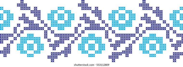 ornamental pattern embroidered roses cross national