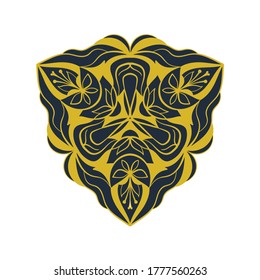 Ornamental pattern. Ethnic style decorative hand drawn lacy element. Hand drawn background.