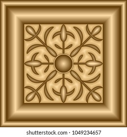 Ornamental pattern fabric and ceramics in golden floral style