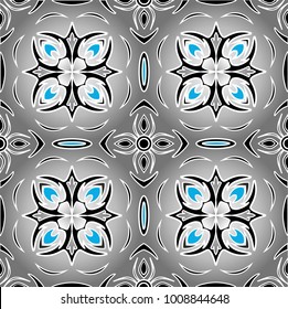 Ornamental pattern for fabric, ceramics and wallpapers in abstract style