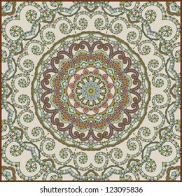 Ornamental pattern fabric. Ethnic design
