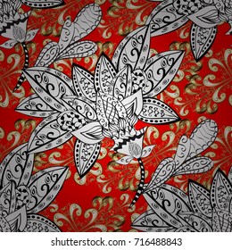 Ornamental pattern golden elements. Royal retro background. Gold template. Design vintage for card, wallpaper, wrapping, textile. Vector illustration. Floral classic texture.