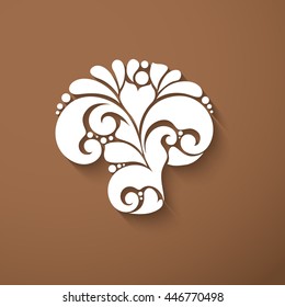 Ornamental pattern icon logo abstract Mushroom. Vector illustration.