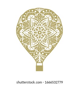 ornamental pattern inside hot air balloon, vector