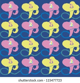 Ornamental pattern for knitting and embroidery (calla lily flowers)